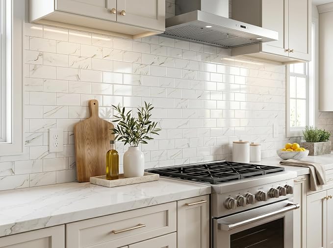 2026 New Upgrade Peel and Stick Backsplash Tile, Peel and Stick 11.34" X 11.57" Wall Tile for Kitchen, Bathroom, Fireplace, Laundry (Polished Carat Gold, 20 Packs)