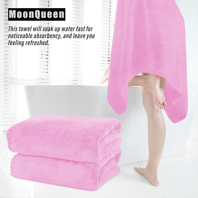 MOONQUEEN 6 Pack Premium Bath Towel Set - Quick Drying - Microfiber Coral Velvet Highly Absorbent Towels - Multipurpose Use as Bath Fitness, Bathroom, Shower, Sports, Yoga Towel (Frozen Berry)