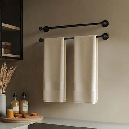 SEIDO 18 Inch Matte Black Towel Bar for Bathroom Wall, One-Piece No-Assembly Kitchen Towel Holder Rod, SUS 304 Stainless Steel Towel Rack Wall Mounted, 16" Hanging Length, Complete Mounting Kit