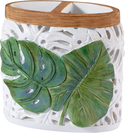 Avanti Linens - Toothbrush Holder, Palm Tree Leaves Inspired Home Decor (Viva Palm Collection)