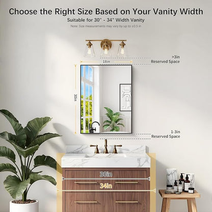 DESBING Black Bathroom Mirror 2 Pack 18x24 Inch, Shatter-Resistant Wall Mirror with Durable Frame, Modern Decor for Entryway/Bathroom/Living Room – Horizontal/Vertical