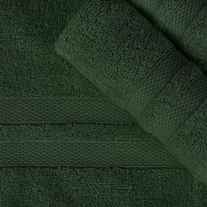 Superior Ultra-Soft Cotton Bath Towel Set, Quick-Dry, Absorbent, Shower, Spa Basics, Large Towels, Bathroom Sets, Bath Essentials, Solid, Double Line Dobby Border, 2 Pack, Set of 2, Forest Green