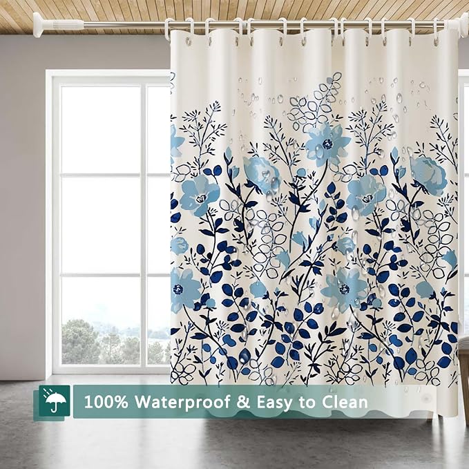 Shower Curtain Liner, 100% Waterproof Peva Shower Curtains with 3 Duty Heavy Bottom Magnets and 12 Rust Proof Grommets, 72x72 Weighted Shower Liner for Shower Stall, Bathtubs