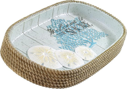 Avanti Linens - Vanity Tray, Guest Bathroom Essentials, Coastal Inspired Home Decor (Beachcomber Collection)