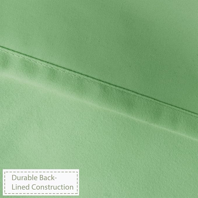 Farmhouse Ruffle Shower Curtain, Light Green, 72 x 72 in | Decorative Elegant Bathroom Curtain with 12 Holes, Soft Ruched Microfiber Fabric, Vintage Handmade Design