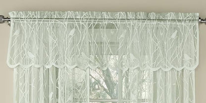 Sweet Home Collection Kitchen Window Tier, Swag, or Valance Curtain Treatment in Stylish and Unique Patterns and Designs for All Home Décor, Songbird Ivory