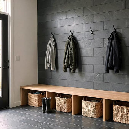MSI Montauk Black 4 inch x 12 inch Gauged Slate Subway Tile for Kitchen Backsplash, Floor Tile, Wall Tile for Bathroom, Shower Wall Tile,