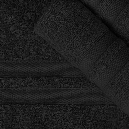 Superior Ultra-Soft 3-Piece Cotton Towel Set, Daily Use for Bathroom, Guest Room, Quick Dry, Set Includes 1 Bath Towel, 1 Hand Towel and 1 Washcloth, Essential Plush Towels for Home, Black