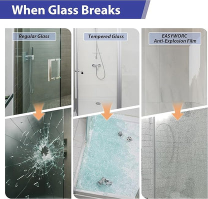 30"-32" W x 72" H Frameless Pivot Shower Door Matte Black | 1/4"(6mm) SGCC Tempered Glass with Explosion-Proof Film &Nano Coating,Customizable Width