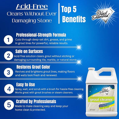 Ultimate Grout Cleaner for Tile & Grout, Acid-Free Stain Remover, 512 oz | Acid-free formula deep cleans grout on tile floors. Safe for marble, travertine, granite and all natural stone.