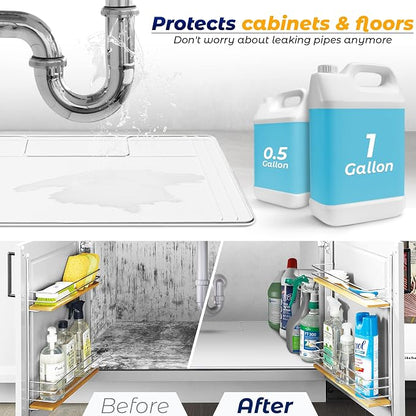 The Original Under Sink Mat - Silicone Waterproof mat, Trimmable, Easy to Clean, Kitchen Cabinet Liner, Under Sink Protector mats, Drip Tray with Lip - 34" x 22" or Smaller