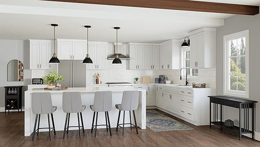 Design House Brookings Shaker Fully Assembled Wall Kitchen Cabinet W1530, 15 W x 12 D x 30 H, Painted White, Solid Wood, Design House, 613497