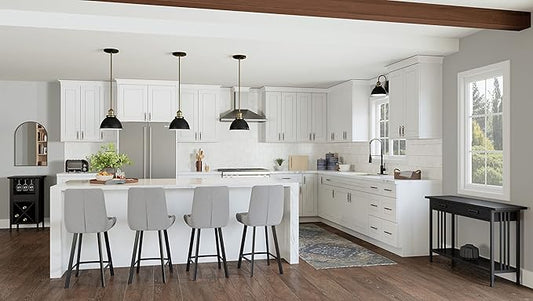 Design House Brookings Shaker Unassembled Bridge Wall Kitchen Cabinet W3618, 36 W x 12 D x 18 H, Painted White with Sherwin Williams®, Solid Wood – Design House, 561670