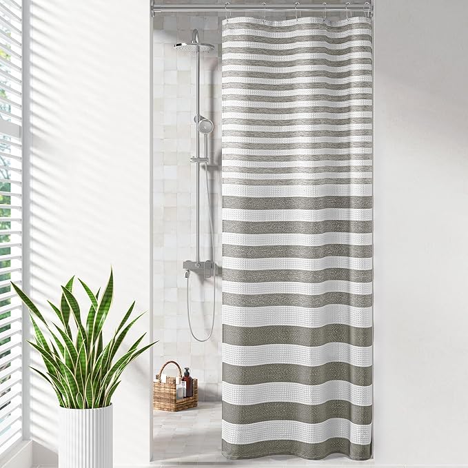 Madison Park Stall Shower Curtain for Bathroom, Blue Ombre, 36" x 72" | Ariana Ombre Cozy, Spa Quality Modern Waffle Weave Contemporary, 3M Scotchgard Treatment, Machine Washable