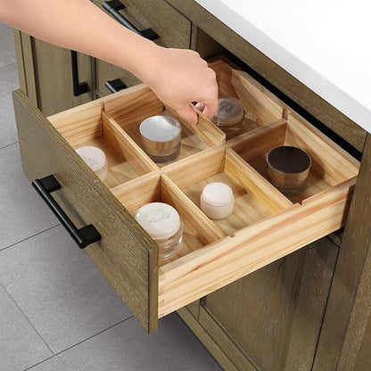 OVE Decors Bailey 48 in. Single Sink Freestanding Driftwood Oak Bathroom Vanity with White Quartz Top, Matching Backsplash and Power Bar