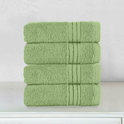 Elegant Comfort Premium Turkish Cotton 4 Pack Hand Towel Set - 16 x 28 inch, Luxurious Hotel Spa Quality 100% Turkish Cotton 4PC Hand Towel Set - Highly Absorbent - Soft Bathroom Towels, Sage
