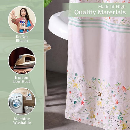 Maison d' Hermine Shower Curtain 100% Cotton One Panel 70"x72" Washable Fabric Shower Curtains for Bathroom, Easy Hanging with 12 Button Holes - Home Hotel Spa Easter Gifts (Colmar)