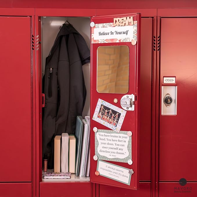 Mavoro 7x9 Magnetic Locker Mirror, Acrylic, Glassless Safety, Frameless (1)