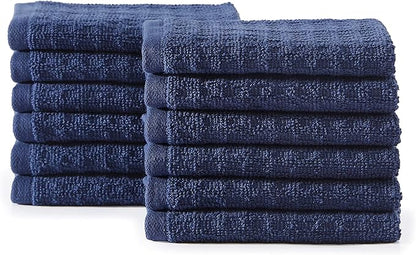 Tommy Bahama - Washcloths, Soft & Absorbent Cotton Towels, Low Linting & Fade Resistant, Oeko-Tex Certified (Northern Pacific Dark Blue, 12 Piece)