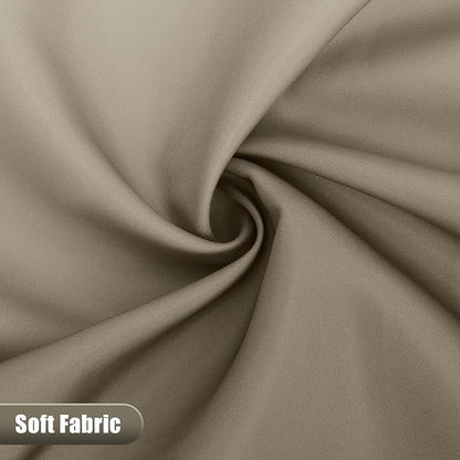 OLANLY Luxury Tan and White Ombre Shower Curtain Sets with 12 Hooks, Waterproof and Washable Decorative Shower Curtains for Bathroom, 72x72 Inches