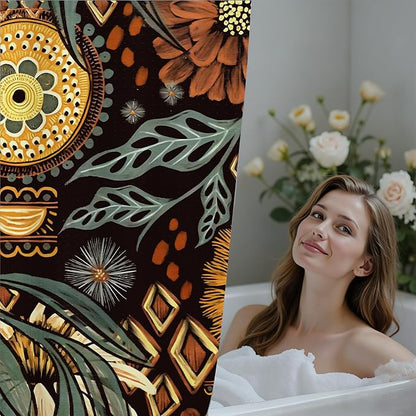Boho 120GSM Premium Shower Curtain with 12PCS Hooks,72 x 72 Inch (4-Boho)