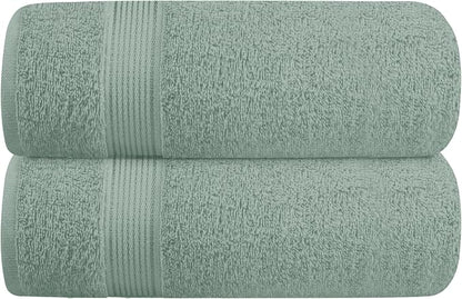 Cotton 2 Pack Oversized Bath Towel Set 28x55 inches, Large Bath Towels, Ultra Absorbant Compact Quickdry & Lightweight Towel, Ideal for Gym Travel Camp Pool - Jade