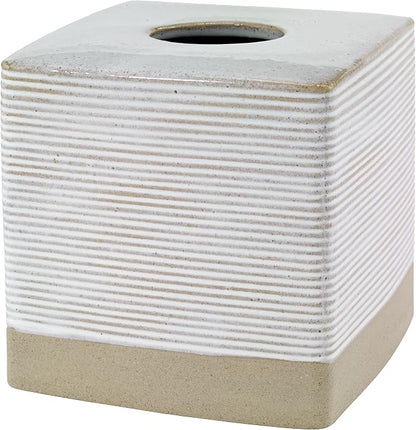 Avanti Linens - Tissue Box Cover, Guest Bathroom Essentials, Modern Home Decor (Drift Collection)