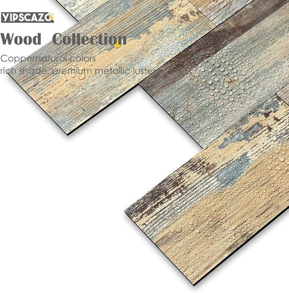 Yipscazo Peel and Stick backsplash 3 x 6 Inches 3D PVC Composite Wall Tile Stick on Backsplash Tile for Kitchen Bathroom, Laundry Room, Fireplace(Retro Rustic, 100 Pieces)