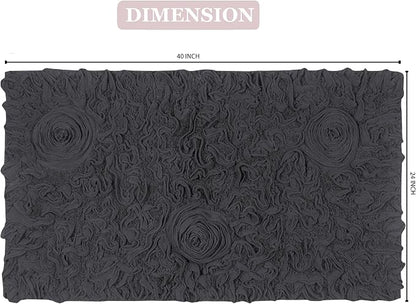 Home Weavers Bell Flower Collection 100% Cotton Tufted Bath Rugs, Extra Soft and Absorbent Bath Rugs, Non-Slip Bath Mats, Machine Washable, Bath Mats for Bathroom Floor, 24"x40" Rectangle, Gray