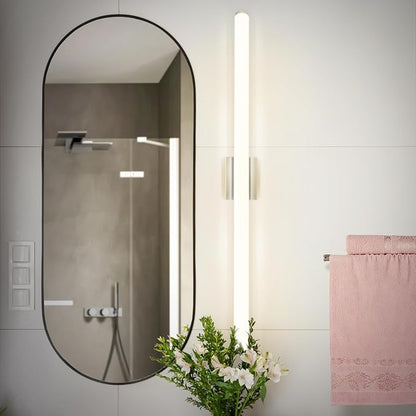 ASD 48" LED Linear Vanity Light Fixture, Modern Bathroom Sconce — 3 Color 3000K-5000K, Dimmable, 35W 3800LM, Energy Star & ETL Listed — Over Mirror Makeup Slim Bar for Bedroom, Cabinets — Nickel
