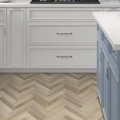 12-Pack Peel and Stick Floor Tile, 10.8" x 9.3" Herringbone SPC Self-Adhesive Luxury Vinyl Flooring, Wood-Look Groutable Backsplash Tile for Kitchen Bathroom, Warm Oak, Covers 8.4 Sq. Ft.