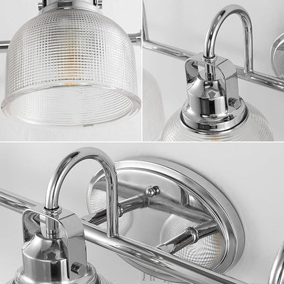 JONATHAN Y 42.75" Chrome Modern Bathroom Vanity Light, 5-Light LED Wall Sconce, Clear Glass Bell Shade for Mirror Hallway Kitchen, ETL Listed, LED Bulb Included (JYL7903A)