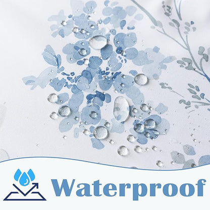 Light Blue Grey Small Stall Shower Curtain,Waterproof Fabirc Dusty Blue and White Grand Millenial Shower Curtains for Bathroom with Hooks 36x72