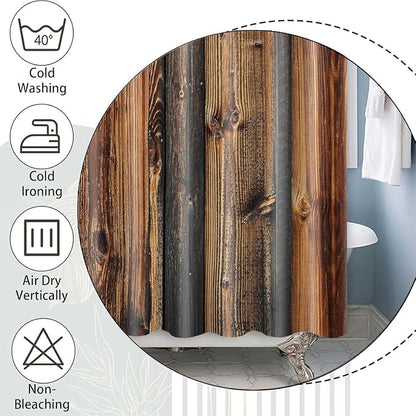 84 inch Shower Curtain, Rustic Barn Door Shower Curtain, Vintage Countryside Wood Board Fabric Bathroom Curtains, Farmhouse Waterproof Cloth Bathroom Sets with Hooks