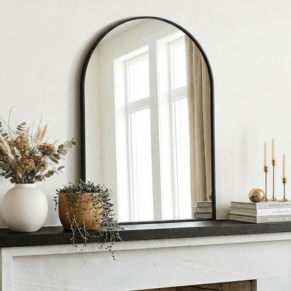 AMOISE Arched Bathroom Mirror for wall, 2Pack 30"x20" Vanity Mirror, Black | Metal Frame, HD Glass, Over Sink Mirror for Bathroom, Entryway, Living Room & Bedroom