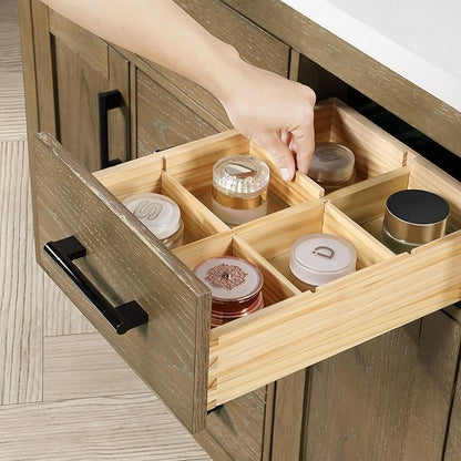 OVE Decors Bailey 42 in. Single Sink Freestanding Driftwood Oak Bathroom Vanity with White Quartz Top, Matching Backsplash and Power Bar