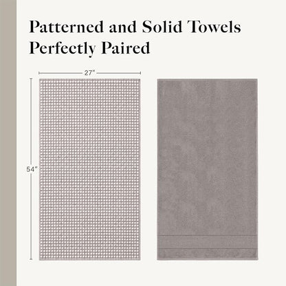 Modern Threads 6 Piece Cotton Bath Towel Set – Ultra Soft 600 GSM Towels – Bathroom Set with Hand Towels and Washcloths – Waffle (Classic Taupe)