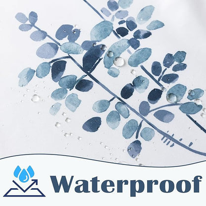 Navy Blue Small Stall Shower Curtain,Waterproof Fabric Dark Blue and White Nautical Theme Ocean Shower Curtains for Bathroom Set with Hooks 36X72