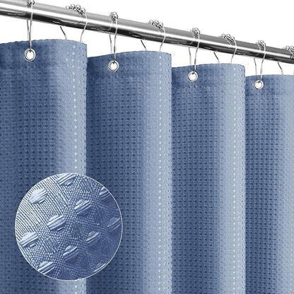 Moonlight Blue Fabric Shower Curtain, 72 X 72 | Cloth-Textured Shower Curtain for Bathroom - Soft Cloth & Hotel Spa Luxury, Water Repellent, Machine Washable