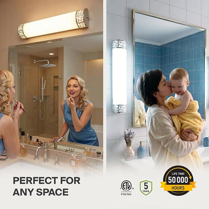 ASD 24 Inch LED Bathroom Vanity Light, 5CCT 2700K-5000K 25W, Dimmable Bathroom Light Fixtures, Modern Vanity Lights for Bathroom Lighting Fixtures Over Mirror, Wall Light Bar, Brushed Nickel, ETL
