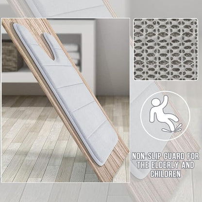 Yimobra Memory Foam Toilet Bath Mat U-Shaped, Commode Contour Rug, Soft and Comfortable, Super Water Absorbent, Non-Slip, Thick, Machine Wash Bathroom Commode Contour Rug, 24 X 20 Inches, Silver