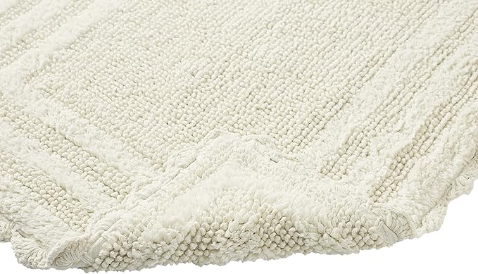 Better Trends Lilly Crochet Collection 100% Cotton 2 Piece Set (17" x 24" | 24" x 40") Bath Rug Set in Ivory