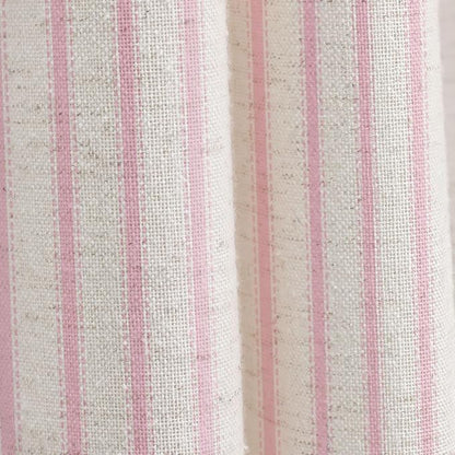 Farmhouse Striped Shower Curtain Pink Vintage Linen Curtain 72"W X 72"L | Striped Shower Curtains with Linen Texture for Bathroom Decor