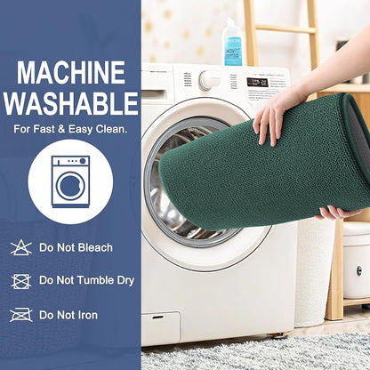 OLANLY Thick Memory Foam Bathroom Toilet Rug U-Shaped 24x20, Blackish Green | Soft Quick Dry Bath Rugs, Non-Slip, Machine Washable Absorbent Mat for Bathroom Floor, Tub and Shower, Home Decor Accessories