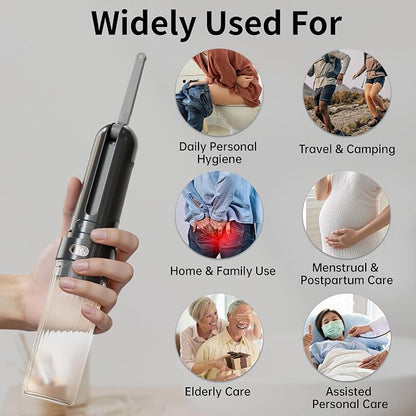 Portable Bidet for Travel,Personal Hygiene Sprayer Bottle for Women Men | Mobile Bidet Portable for Toilet,Electric Handheld High-Pressure Foldable USB-C Battery-Powered