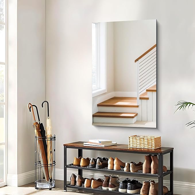 CILIBER Frameless Mirror, 24x40 Mirrors for Wall, Rectangle Bathroom Mirror for Over Sink, Frameless Vanity Mirror with Polished Edge, 3mm Tempered Glass, Hangs Horizontally or Vertically