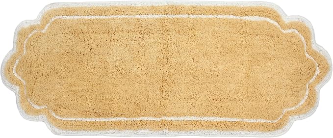 Home Weavers Allure Collection 100% Cotton Tufted Bathroom Rug, Soft and Absorbent Bath Rugs, Non-Slip Bath Carpet, Machine Wash Dry Bath Mats for Bathroom Floor, 21"x54" Runner, Yellow