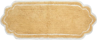Home Weavers Allure Collection 100% Cotton Tufted Bathroom Rug, Soft and Absorbent Bath Rugs, Non-Slip Bath Carpet, Machine Wash Dry Bath Mats for Bathroom Floor, 21"x54" Runner, Yellow