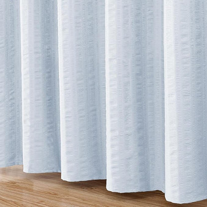 Aiyufeng Glacier Blue Shower Curtain for Bathroom, Embossed Textured Fabric Shower Curtain for Bathroom - Soft Cloth & Hotel Spa, Machine Washable, 72X84,Glacier Blue
