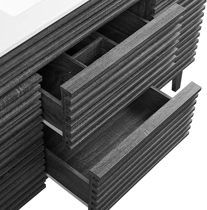 Modway Render 48" Single Bathroom Vanity in Charcoal White